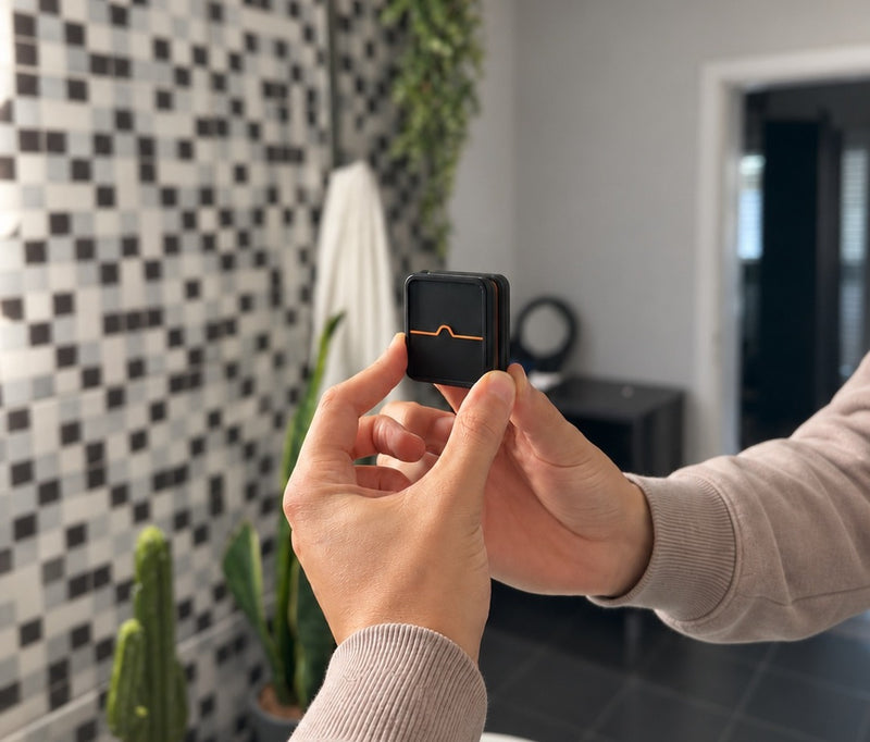 Placing a Waker on the bathroom mirror