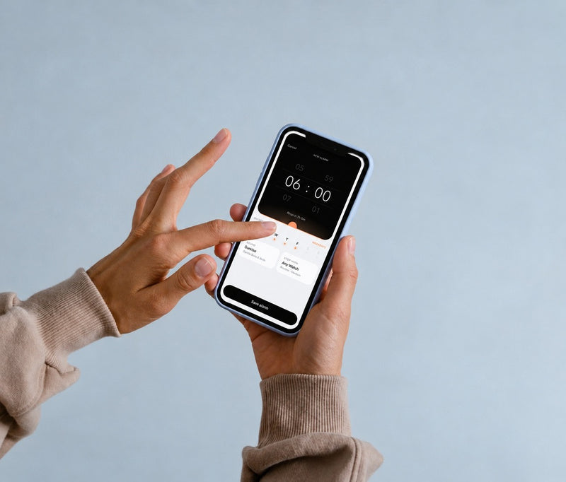 Setting a 6:00 alarm in the Earlywaker app
